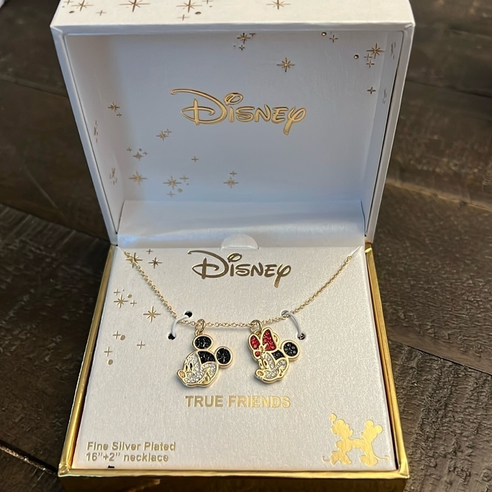 Disney Mickey and Minnie True Friends Necklace New